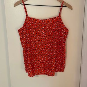 GAP Red print top w/adjustable straps, M.